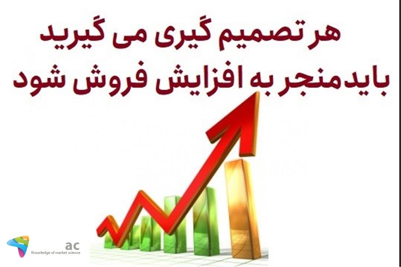 هر تصمیم گیری می گیرید بایدمنجر به افزایش فروش شود