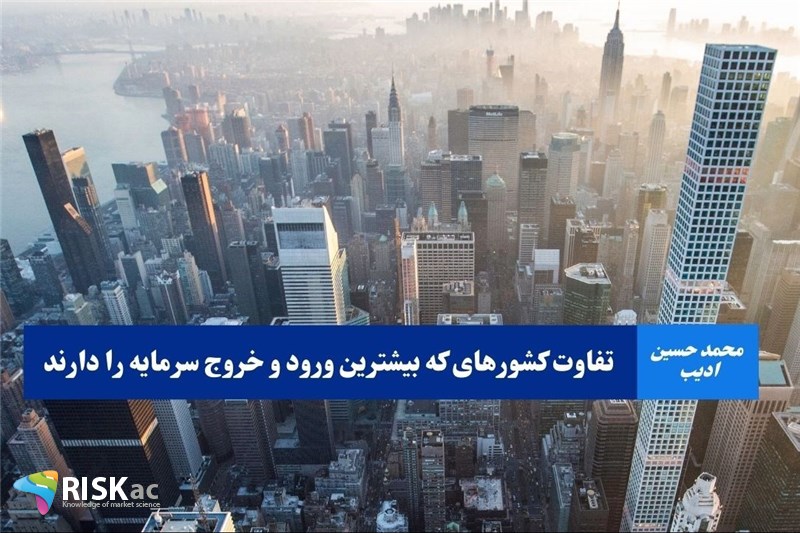 تفاوت کشورهای که بیشترین ورود و خروج سرمایه را دارند