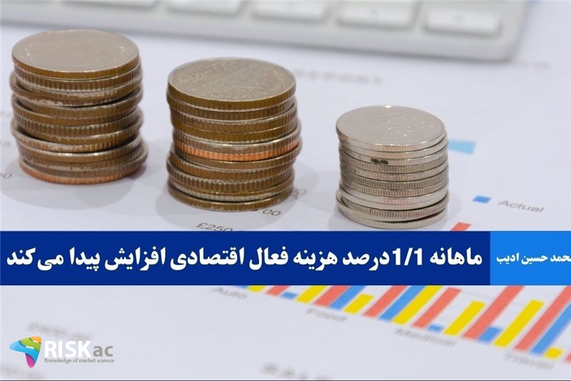 ماهانه 1/1درصد هزینه فعال اقتصادی افزایش پیدا می کند