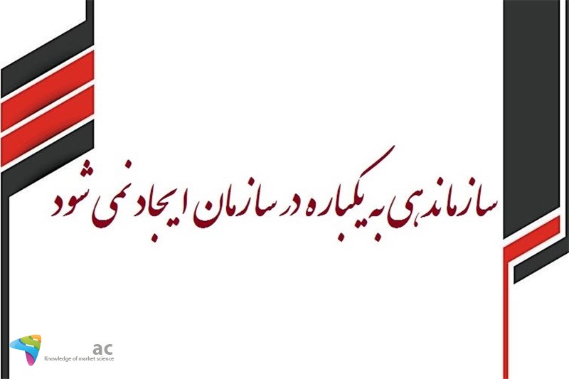سازماندهی به یکباره در سازمان ایجاد نمی شود