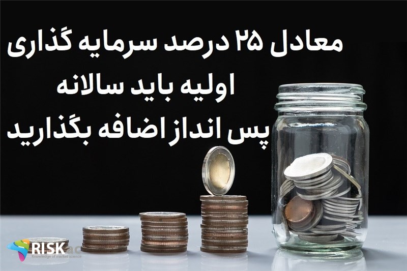 معادل 25 درصد سرمایه گذاری اولیه باید سالانه پس انداز اضافه بگذارید